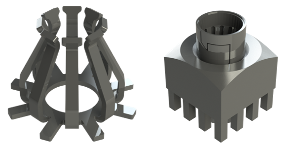 Product examples for connection method plugging Two product examples for the connection method plugging
